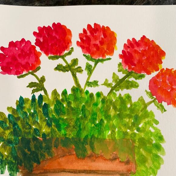 Hand painted watercolor original painting flowrs 7x10” - Picture 2 of 4